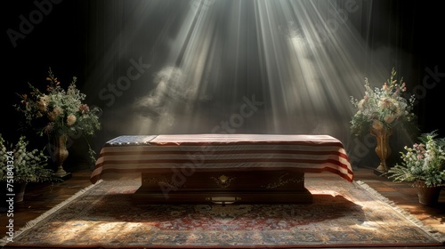 Casket With Flowers photo