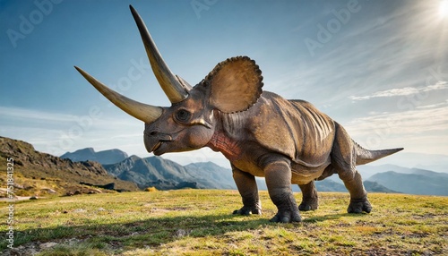 3d render of a giant prehistoric dinosaur triceratops © Deanne