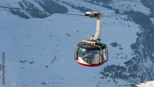 The Rotair cable car at Titlis in Switzerland.