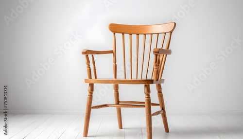 Wooden chair isolated on white background  oldstyle