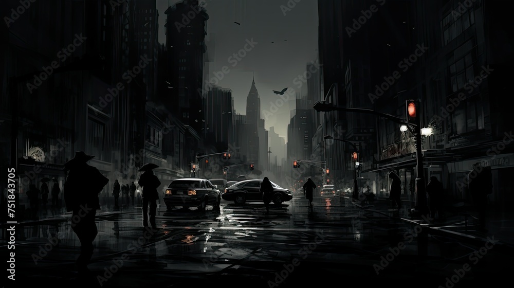 noir black city background