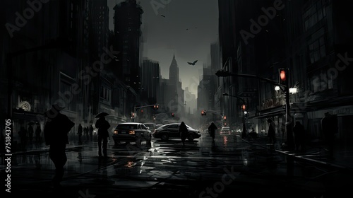 noir black city background © vectorwin