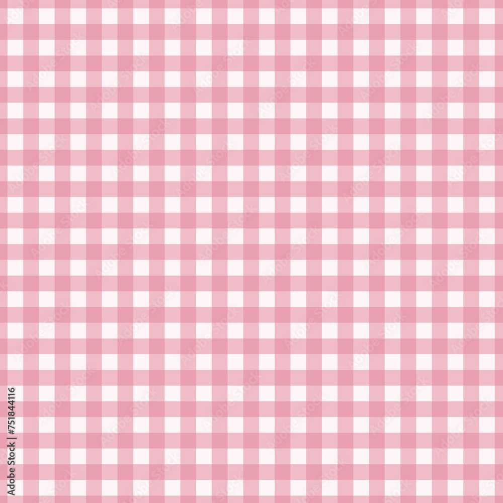 Gingham pattern seamless Plaid repeat in pink and white. Design for print, tartan, gift wrap, textiles, checkered background for tablecloth Gingham pattern seamless Plaid repeat in pink and white. Design for print, tartan, gift wrap, textiles, checkered background for tablecloth