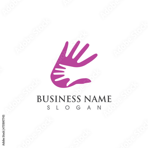 Hand hope logo and symbol vector