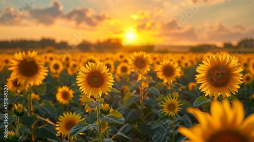 Sunflowers Field at Sunset © ArtCookStudio