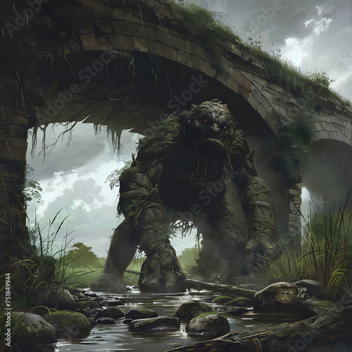 Big Troll Under medieval Bridge