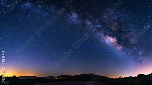 Starry night sky with a visible Milky Way © furyon