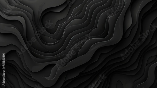 Paper textures with black colors and curves. vector illustration, in accurate topography style, deep shadows