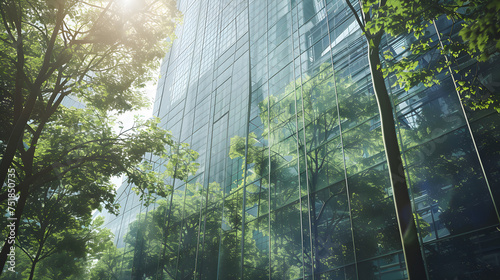 Tall Building With Many Windows Surrounded by Trees