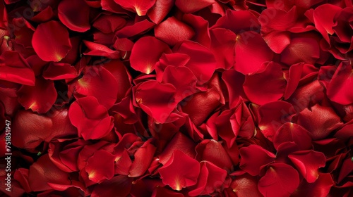 Velvety red rose petals, soft and romantic photo