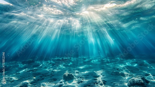 Vibrant underwater ocean texture with light rays