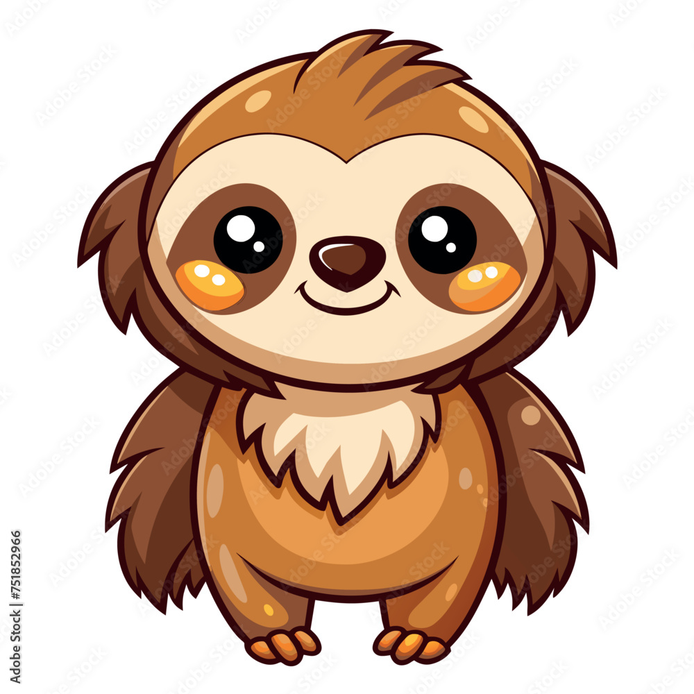 Cute Sloth Vector Illustration Cartoon 