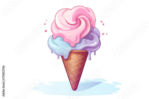  Pastel Swirl Ice Cream Illustration