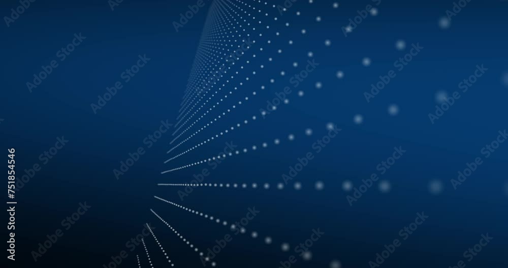 Abstract digital structures and particle model dot structures form a sort of seismic-sensitive surface that begins to shake as if caused by an earthquake.