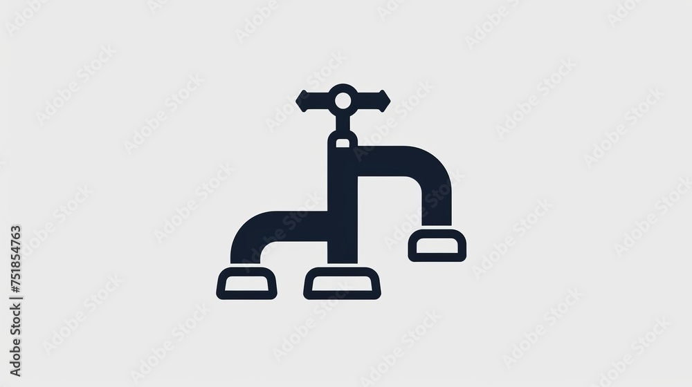 Illustration of a line and black faucet icon, featuring a simple design. This vector illustration serves as a blackline symbol Illustration of a line and black faucet icon, featuring a simple design. This vector illustration serves as a blackline symbol