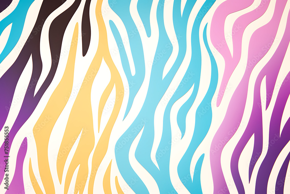 colorful and eye-catching zebra pattern image, featuring a blend of vibrant hues that breathe life and energy into the classic black-and-white design
