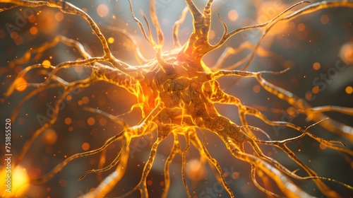 Neuron cell close-up view
