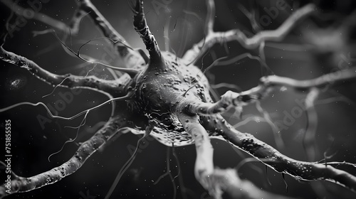 Neuron cell close-up view
 photo