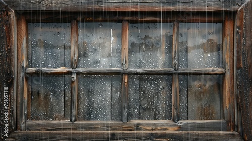 architecture wood frame window rain