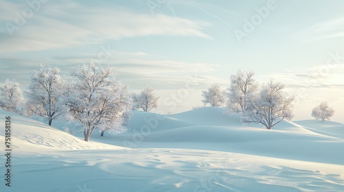 winter snowy hill © vectorwin