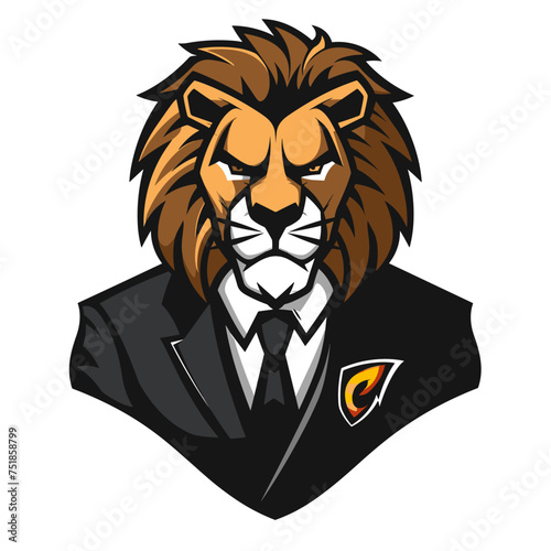 Male businessman lion in suit esport vector logotype  logo   icon  sticker  symbol  emblem