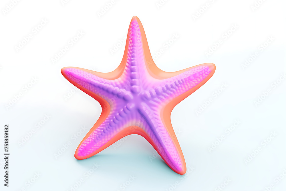 Vibrant Starfish - close-up image showcasing intricate details, vibrant colors, white background Vibrant Starfish - close-up image showcasing intricate details, vibrant colors, white background