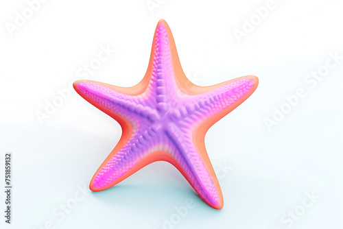 Vibrant Starfish - close-up image showcasing intricate details, vibrant colors, white background