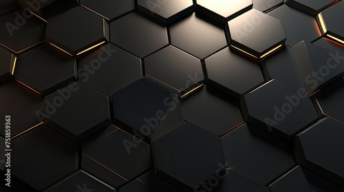 geometric black hexagon background