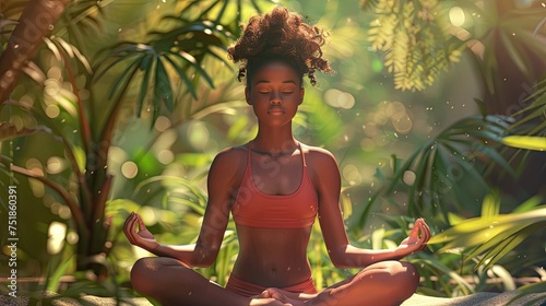 fitness black girl yoga