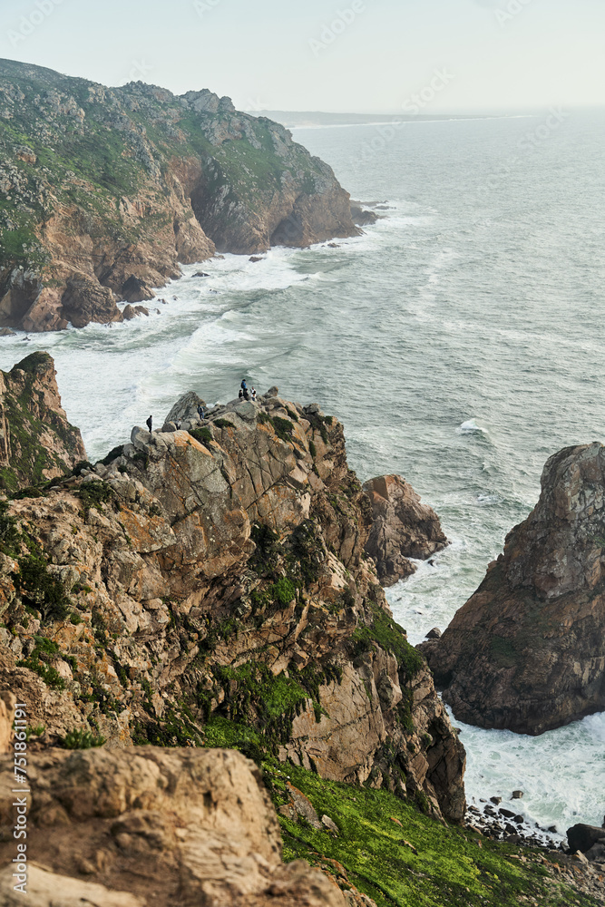 Landscape view of Cabo da Roca in Portugal. Westernmost part of Europe. High quality photo