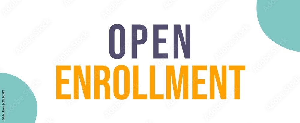 Open Enrollment banner with loudspeaker Icon. Flat design. Open Enrollment banner with loudspeaker Icon. Flat design.