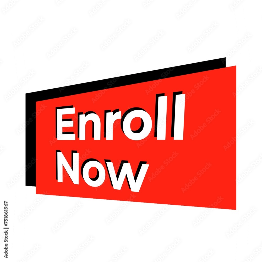 Enroll now banner. Enroll now red ribbon label sign. Enroll now banner. Enroll now red ribbon label sign.
