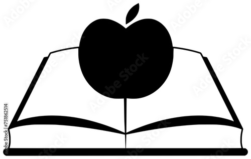 teacher illustration preschool silhouette book logo apple icon education outline school kid happy child girl t shirt student sticker kindergarten shape of happy child for vector graphic background