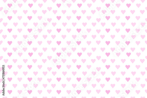 Seamless pattern with cute little pink hearts on white isolated background