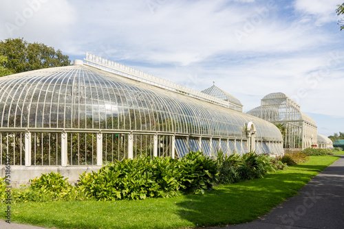 Beautiful greenhouse in National Botanic Gardens, Dublin, Ireland. Large area with naturalist sections, formal gardens, an arboretum and a greenhouse with Victorian palms.