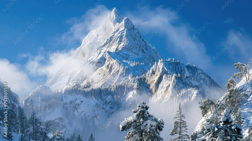 Obraz premium mountain snowy summit