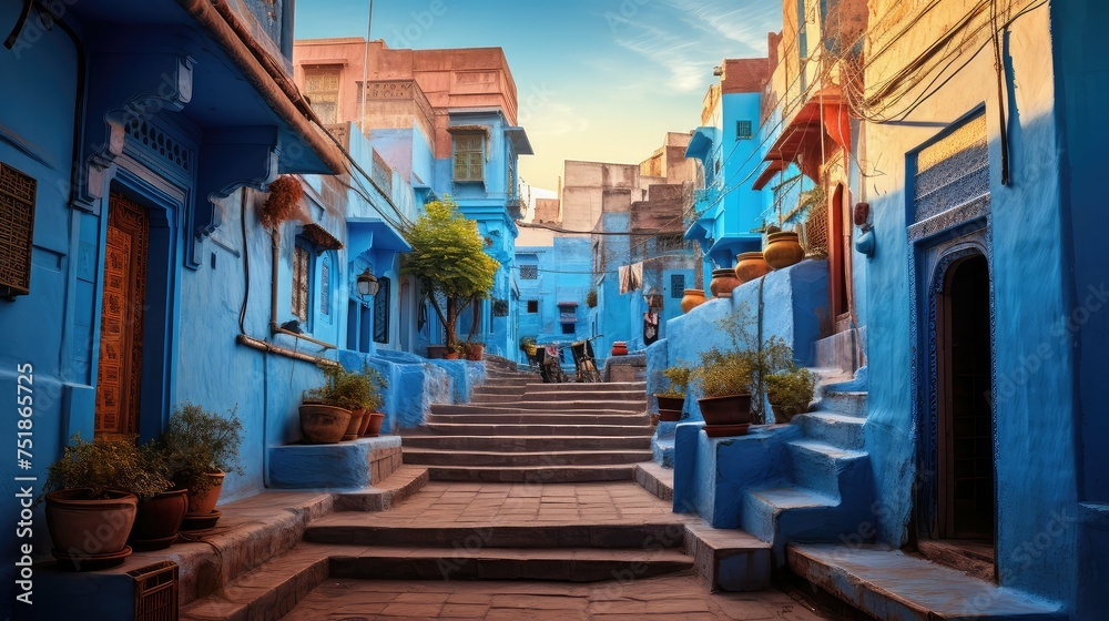 architecture blue city background