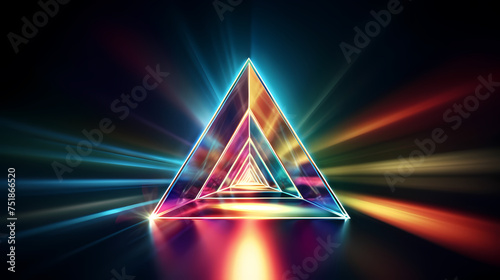 Colored glass triangular prism