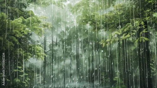 canopy forest and rain