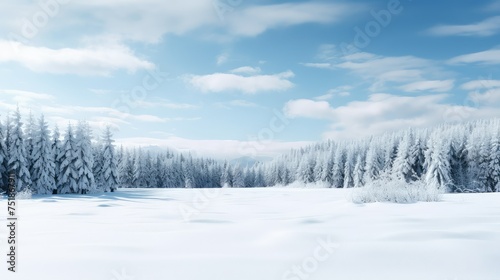 trees winter landscape background © vectorwin