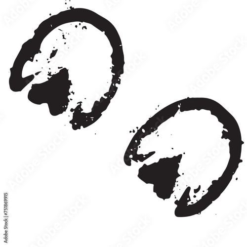 Vector animal paw print stamp: horse hooves