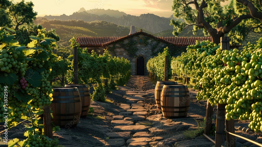 Naklejka premium grape wine vacation