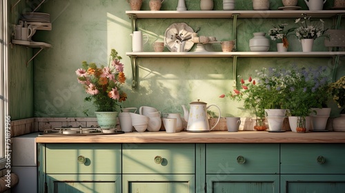 interior empty kitchen background