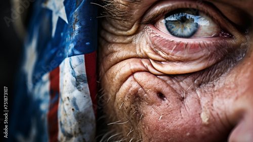 Close-up of the face of a volunteer participating in the rehabilitation of disabled veterans photo
