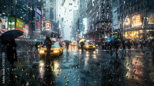 wet new york rain