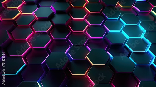 geometric dark hexagon background