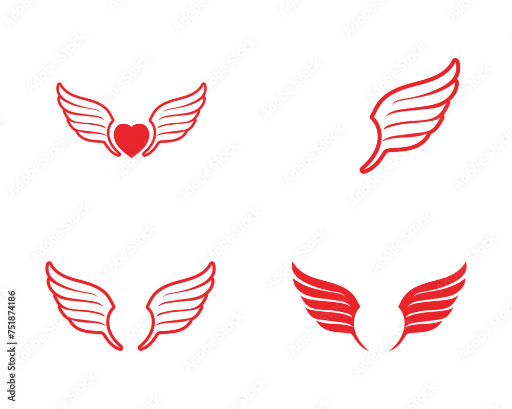 Falcon Wing Logo Template vector icon