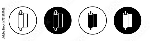 Construction film roll flat line icon set. Construction film roll Thin line illustration vector