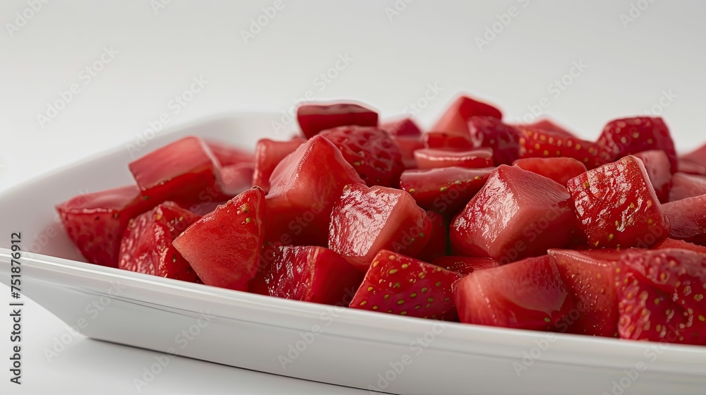 red diced strawberry