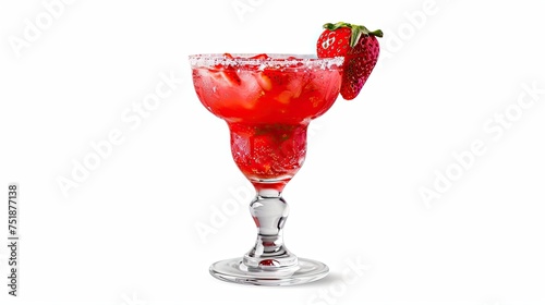 cocktail strawberry margarita isolated